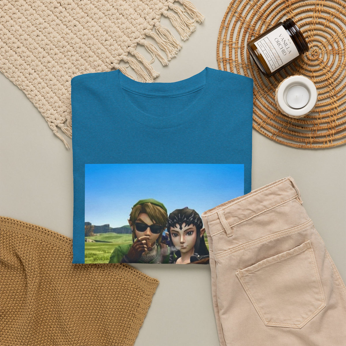 Link And Zelda Smoking Cigars Tee