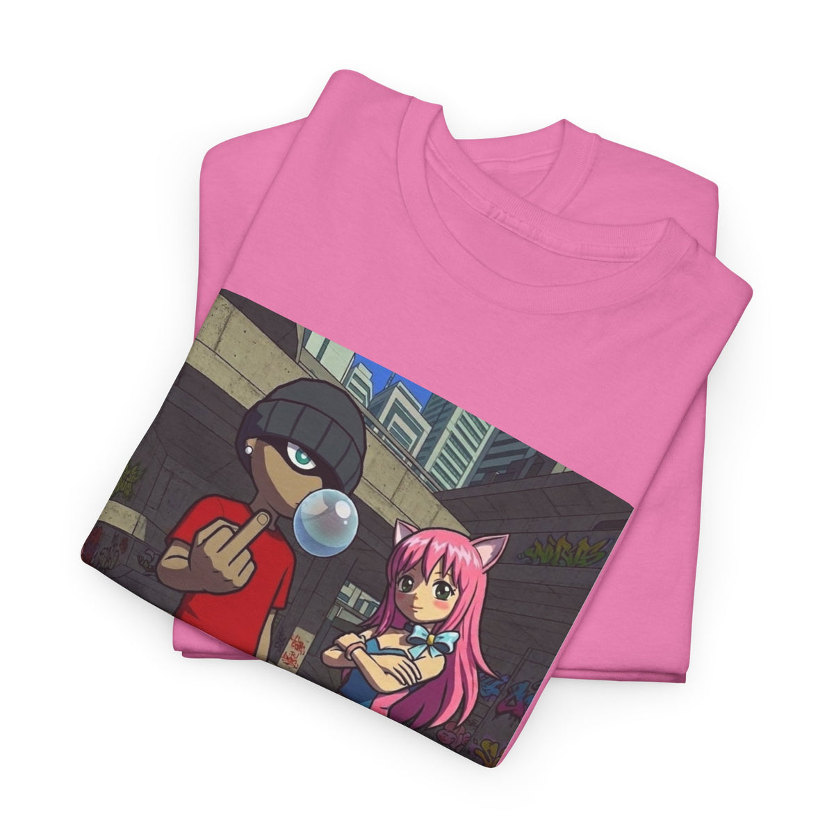 Skater Punk And Kitty Girl In Skater Park Tee