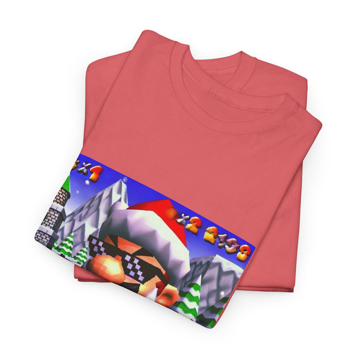 Deal With It Santa Mario Smoking Blunt Tee
