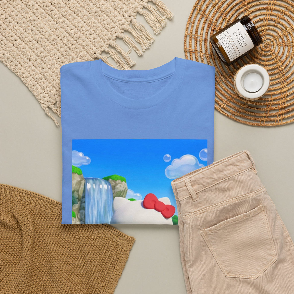 Kitty Flips The Bird Waterfall Tee
