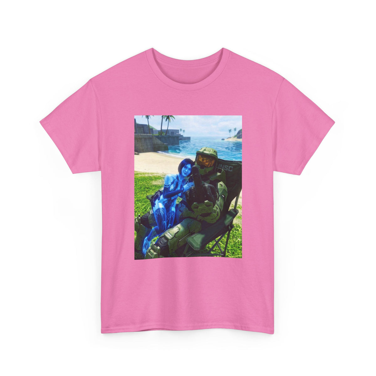 Master Chief And Cortana Beach Chill Tee