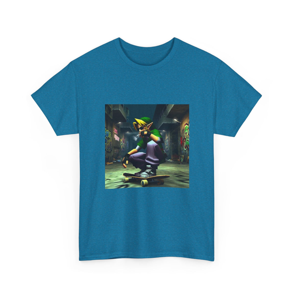 Street Link Smoking On Skateboard Tee