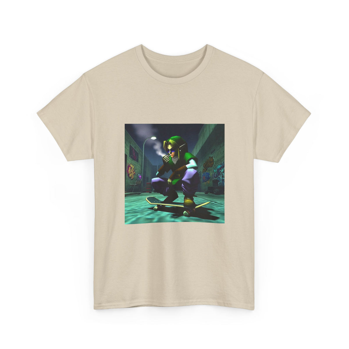 Skater Link Smoking In Dark Alley Tee