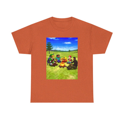 Iconic Gamers Smoking Around Campfire