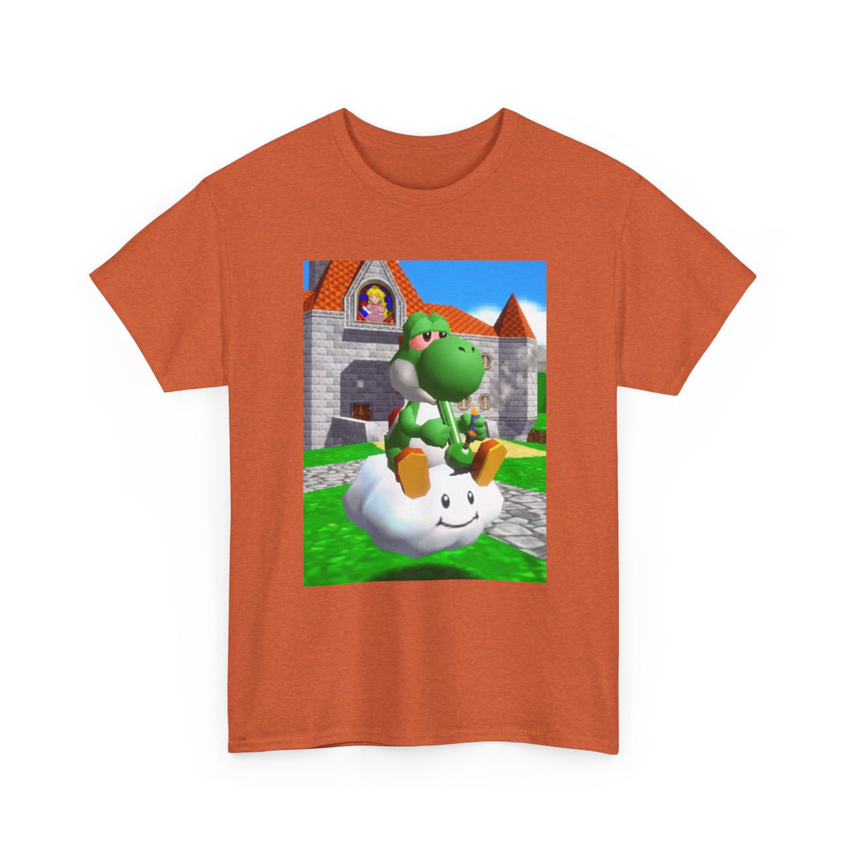 Yoshi Chilling On Cloud At Princess Peach's Castle