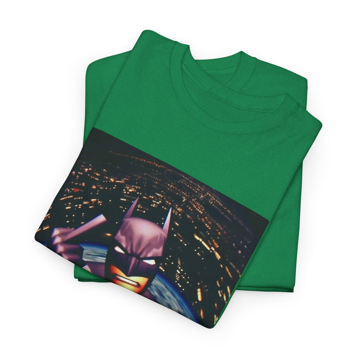 Pixel Batman Soaring Above Earth Tee