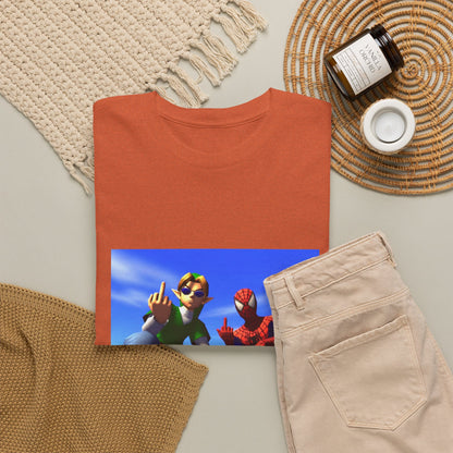 Link And Spider-Man Flipping The Bird
