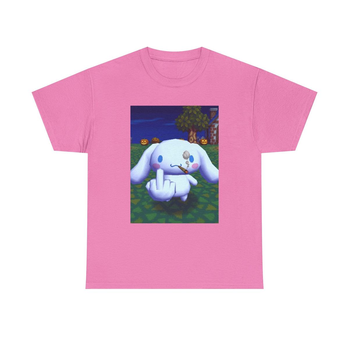 Cinnamoroll Smoking Blunt Flipping Bird Tee