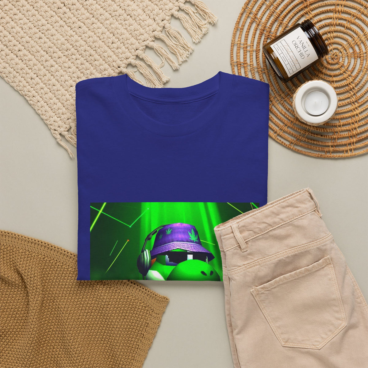 Yoshi DJing With Cannabis Bucket Hat Tee