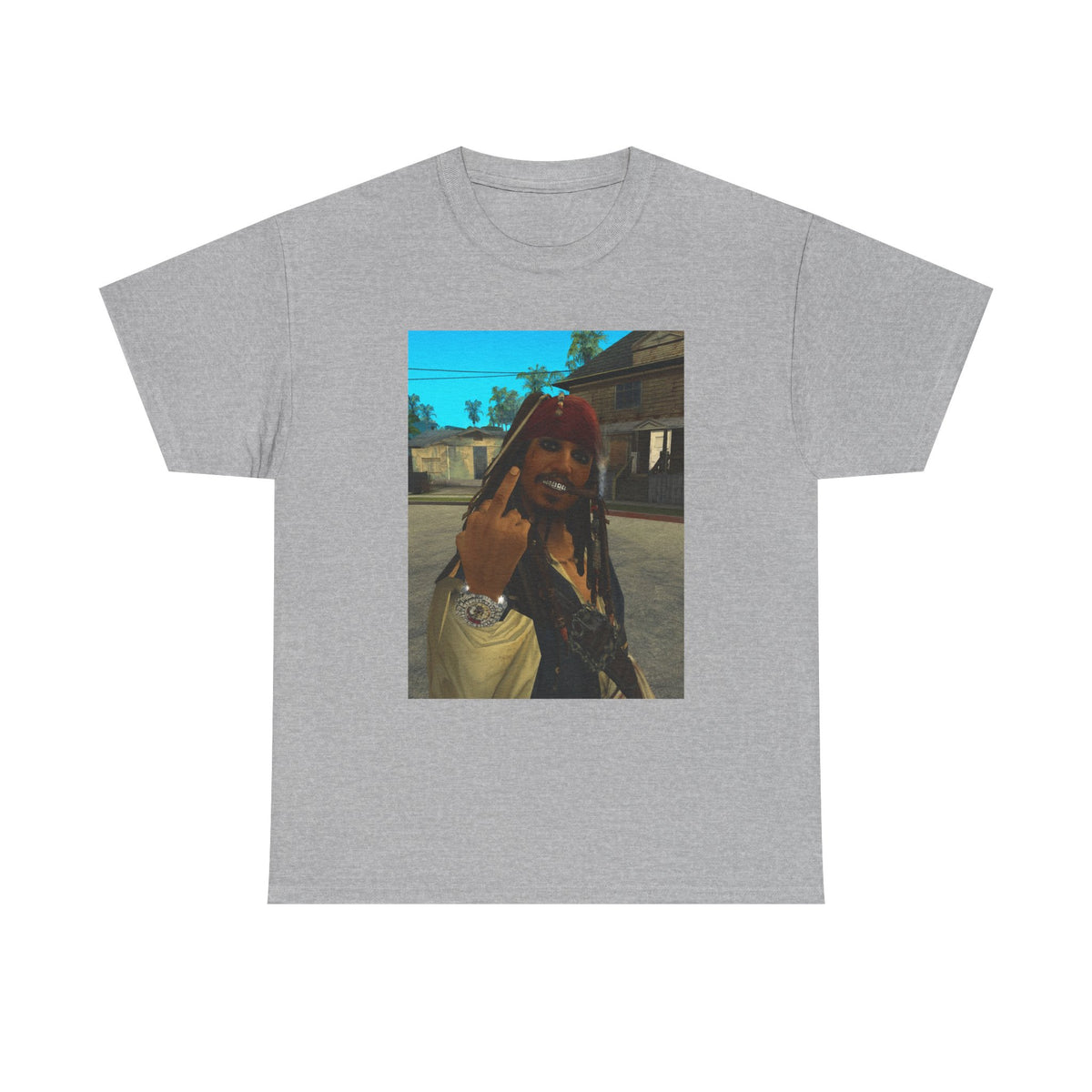Gangster Jack Sparrow Flipping The Bird Tee