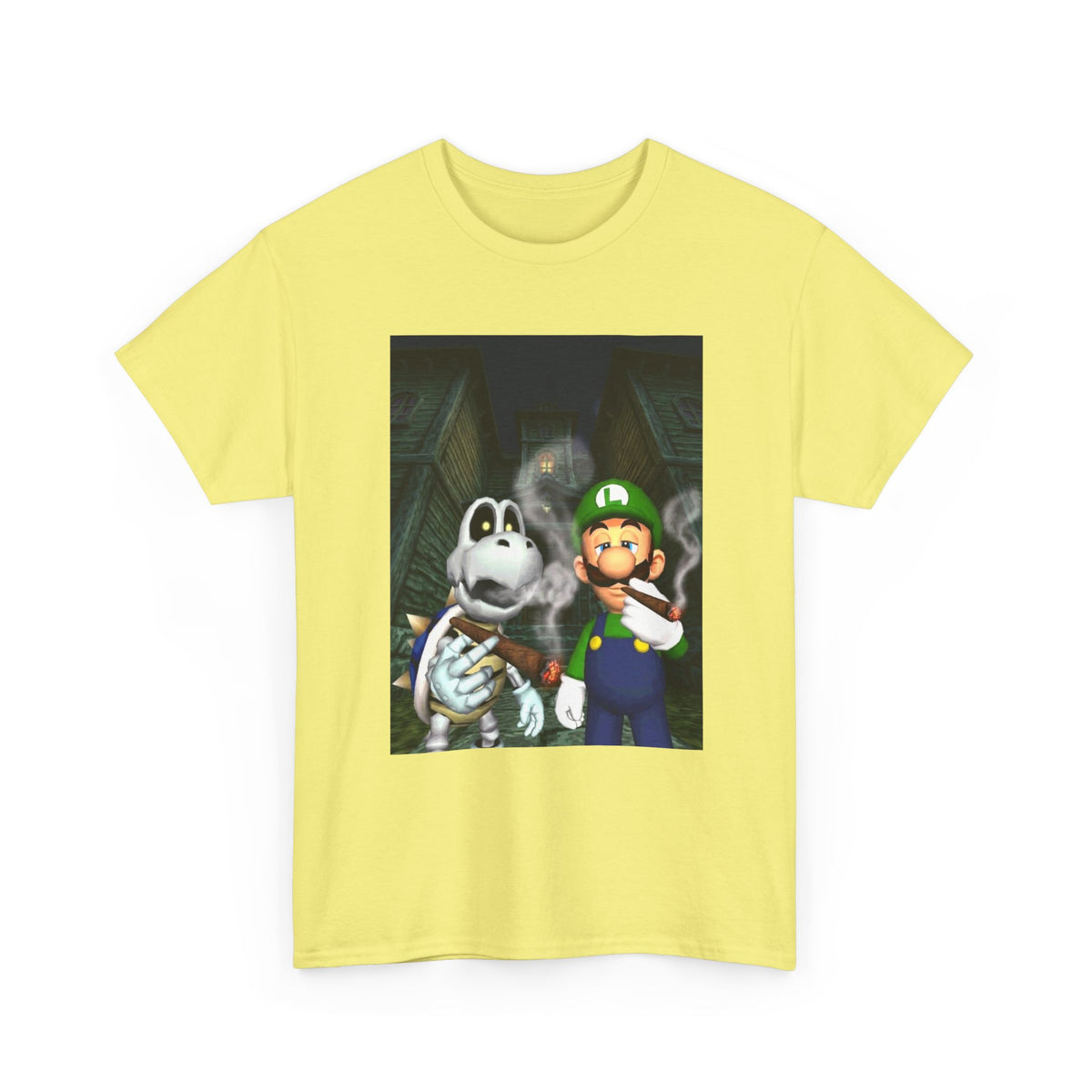 Luigi And Dry Bones Smoking In Spooky Mansion