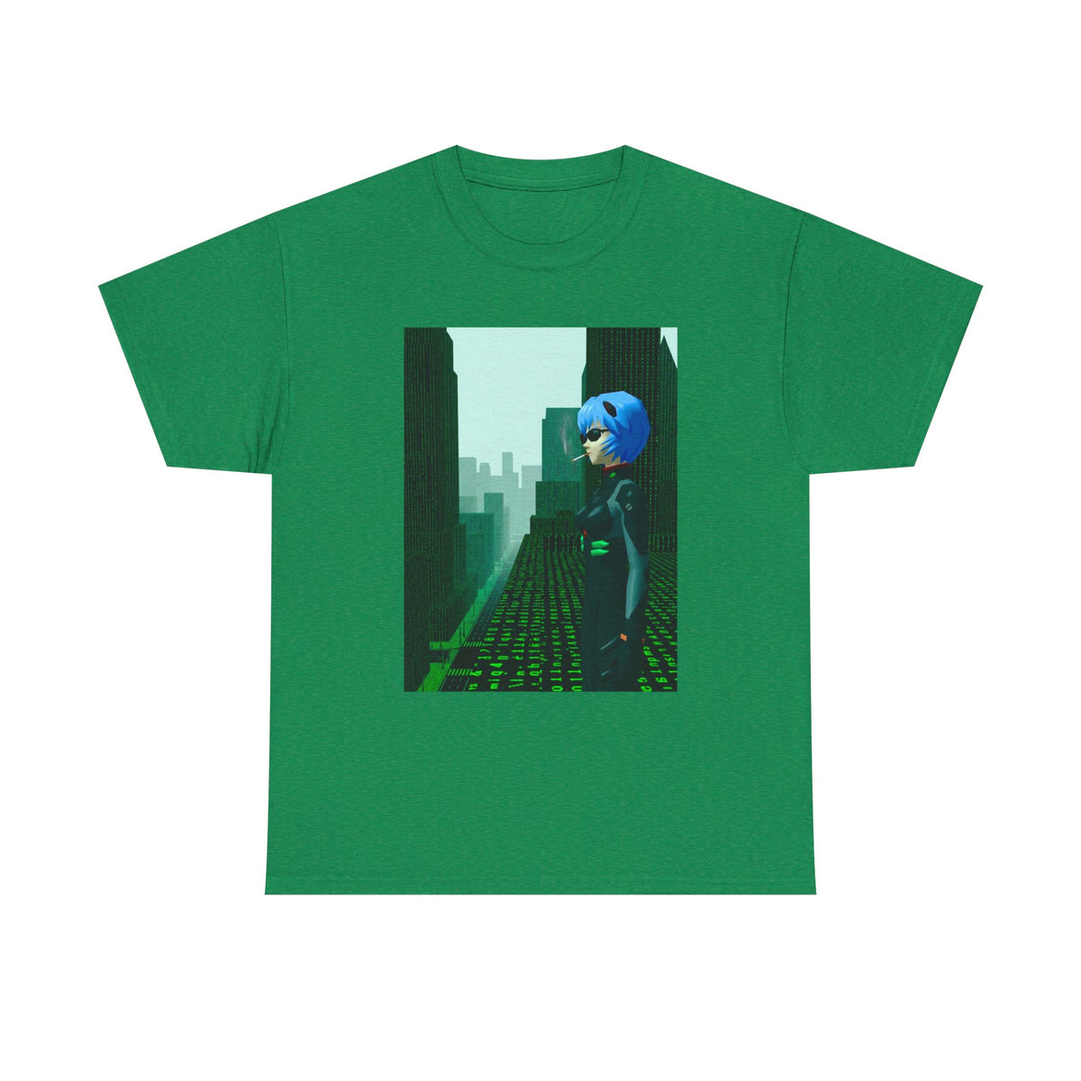 Neon Genesis Smoking Anime Girl Matrix Tee