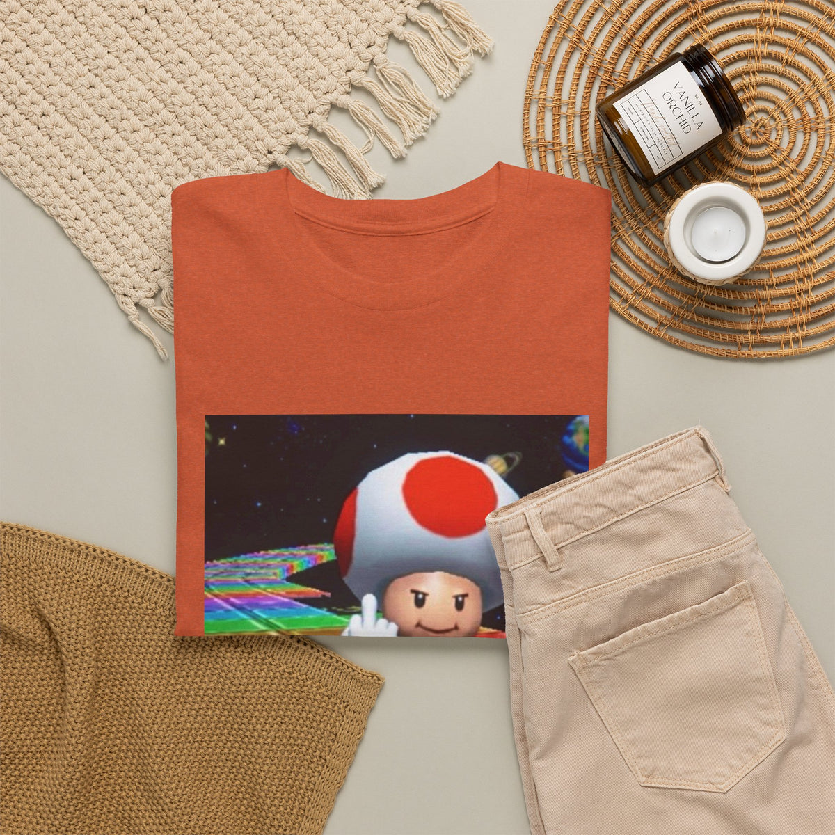 Toad Flipping The Bird On Rainbow Road