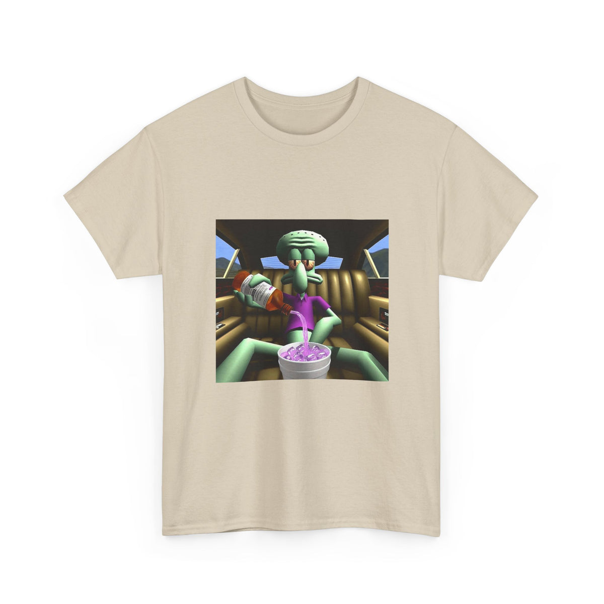 Squidward Pouring Lean In Car Tee