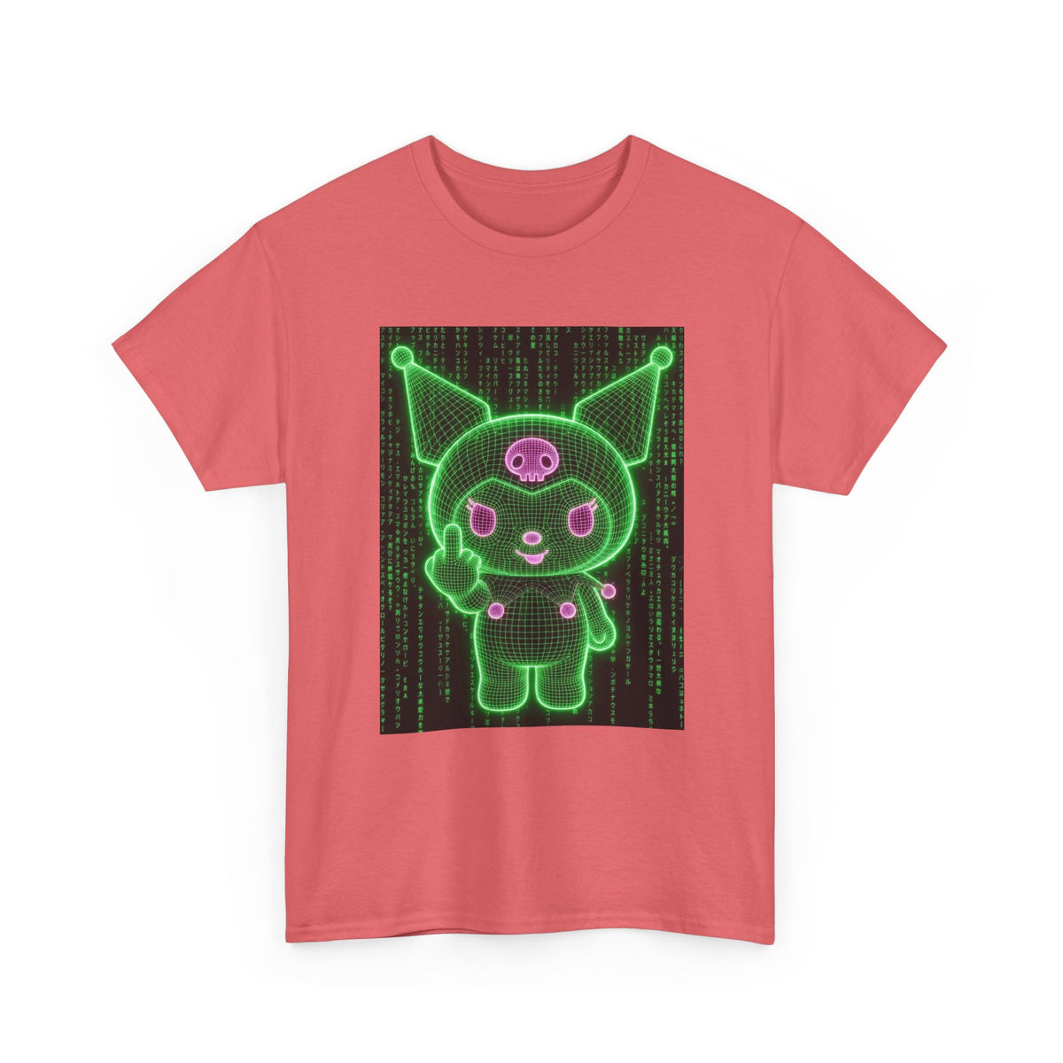 Wireframe Cyber Skull Bunny Flipping Off