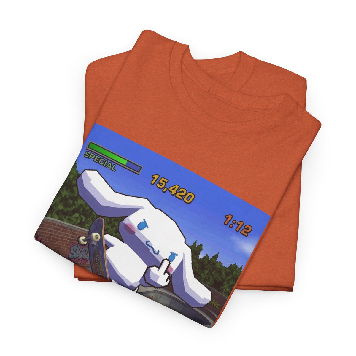 Pixel Cinnamoroll Skateboarding Middle Finger