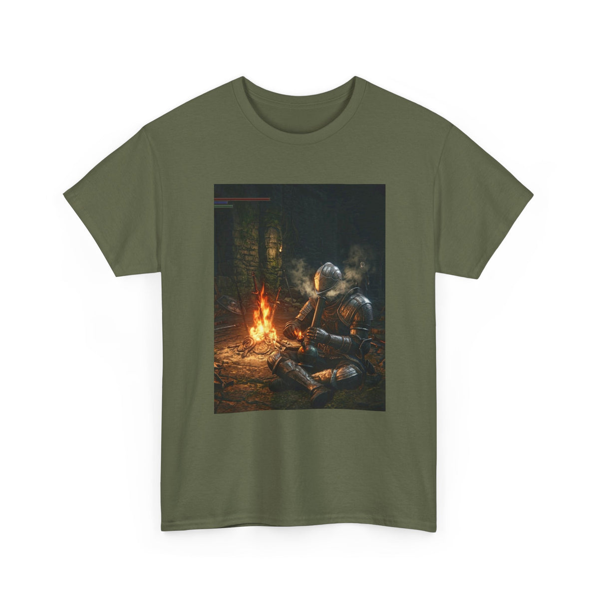 Armored Knight Smoking Bong By Bonfire