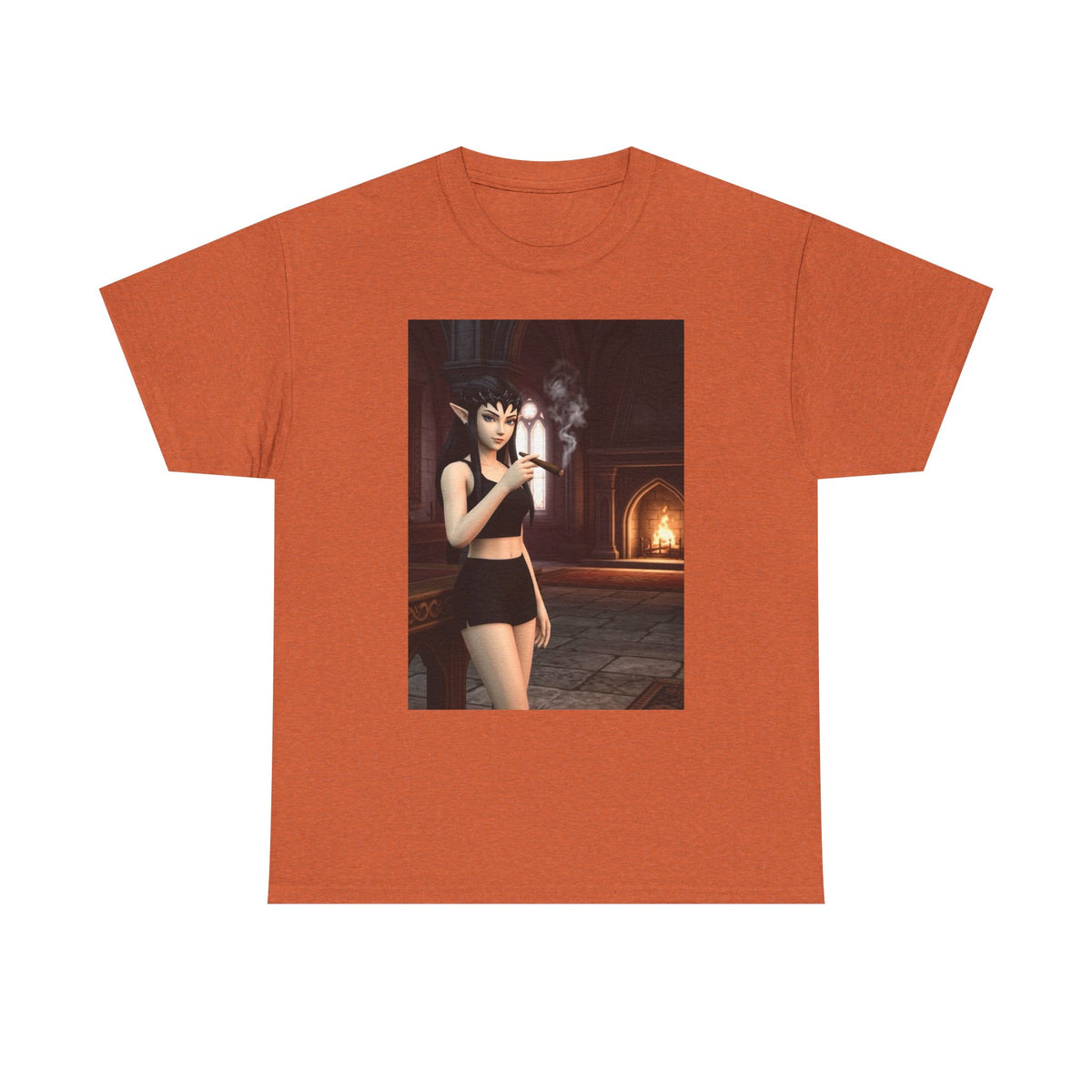 Dark Elf Girl Smoking Cigar Tee
