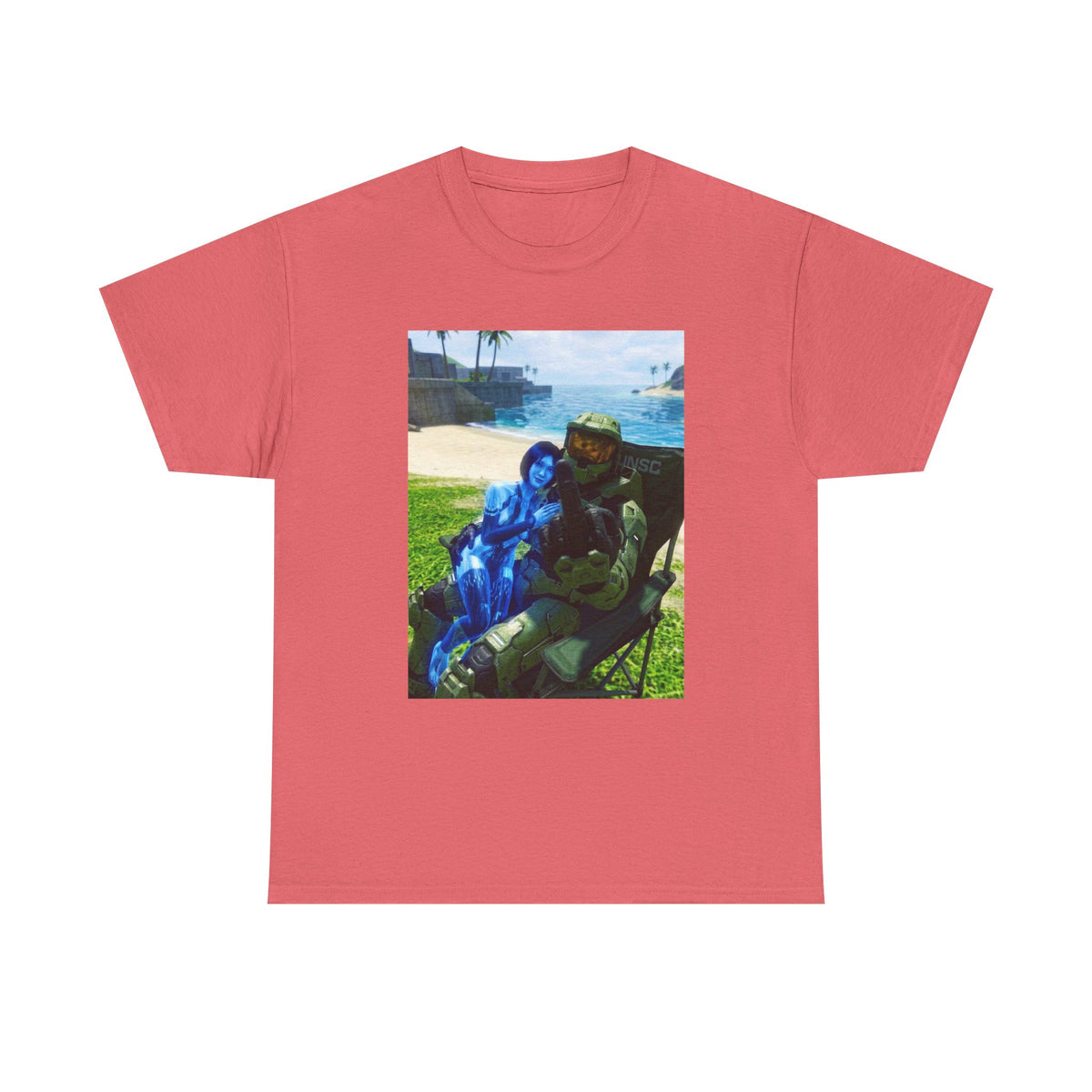 Master Chief And Cortana Beach Chill Tee