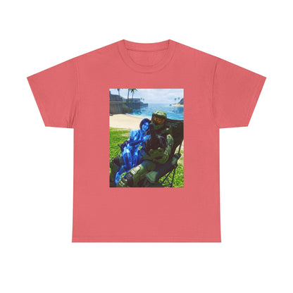 Master Chief And Cortana Beach Chill Tee