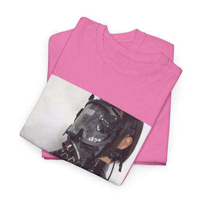 Figure Wearing Gas Mask Tee