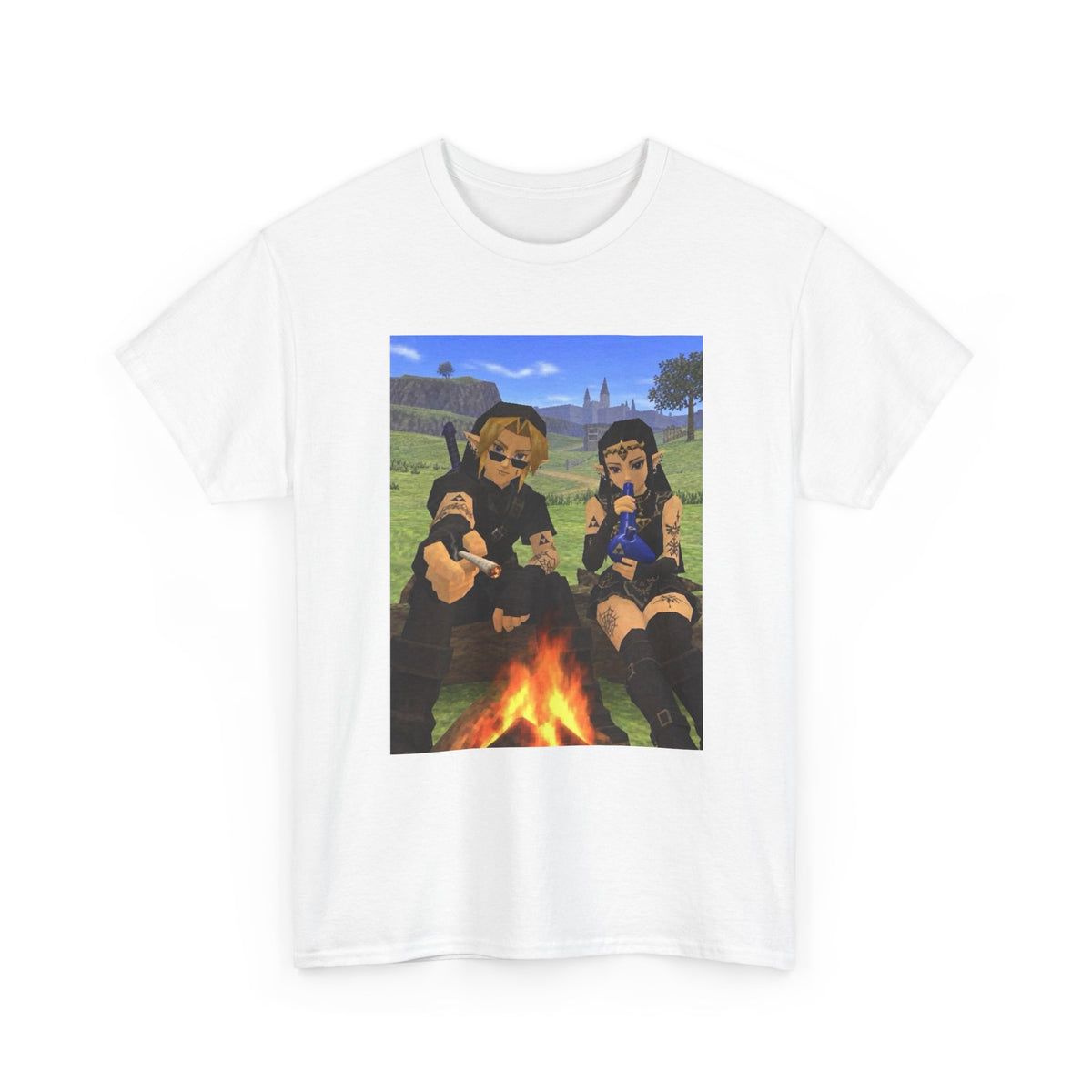 Dark Link And Dark Zelda Chilling Campfire Tee