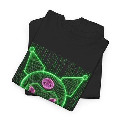 Wireframe Cyber Skull Bunny Flipping Off