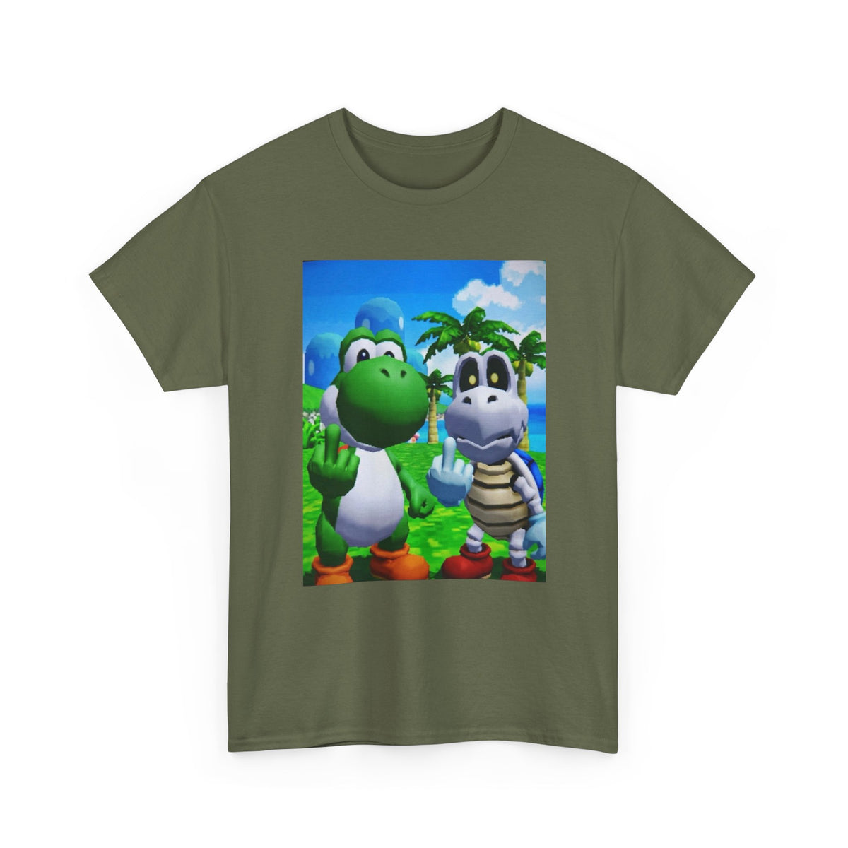Yoshi And Dry Bones Flipping The Bird Tee
