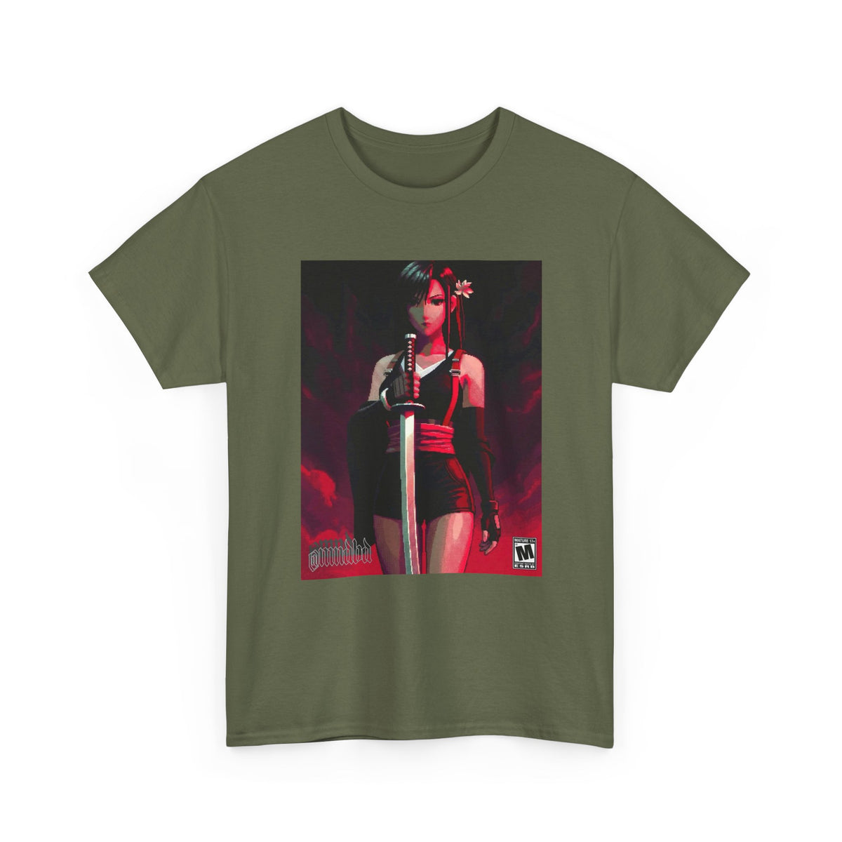 Pixel Tifa Lockhart With Katana Tee