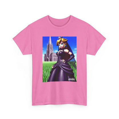 Gothic Princess Peach Posing Before Cathedral