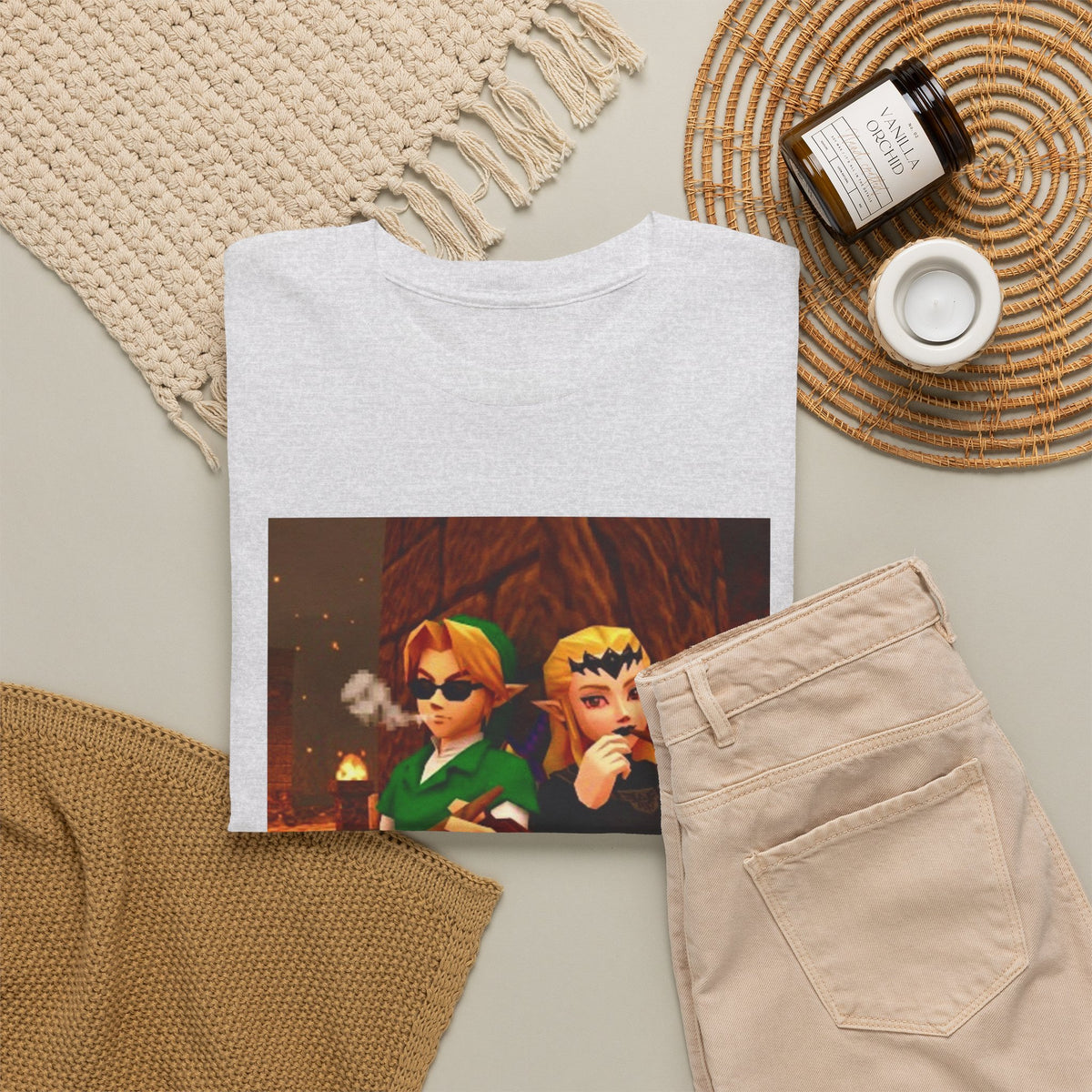 Link and Zelda Chillin' With Cigars Tee