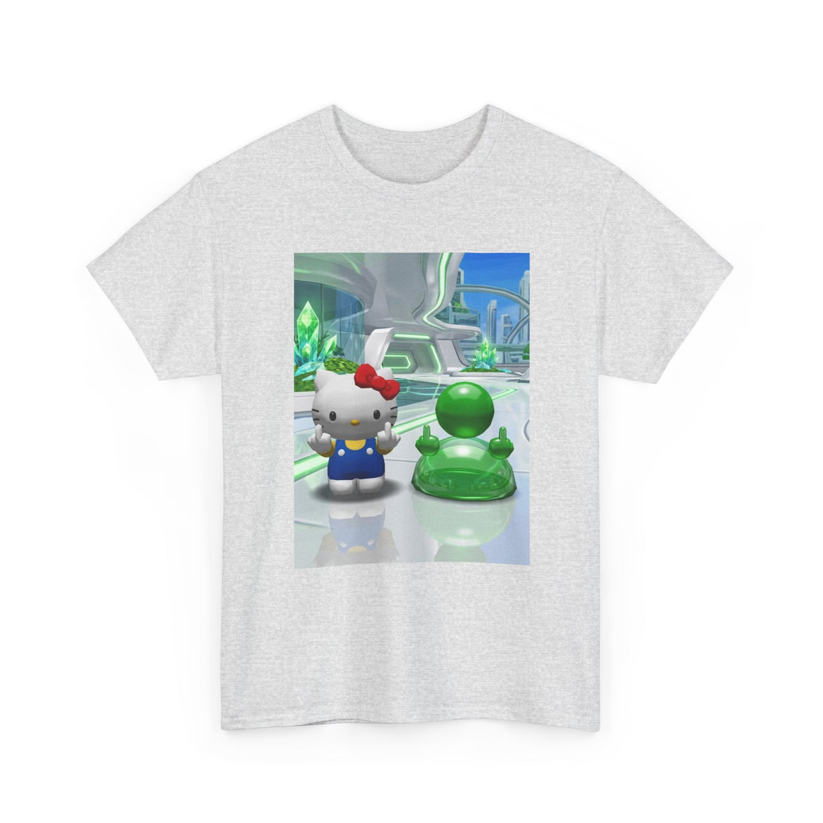 Hello Kitty And Green Blob Flipping The Bird