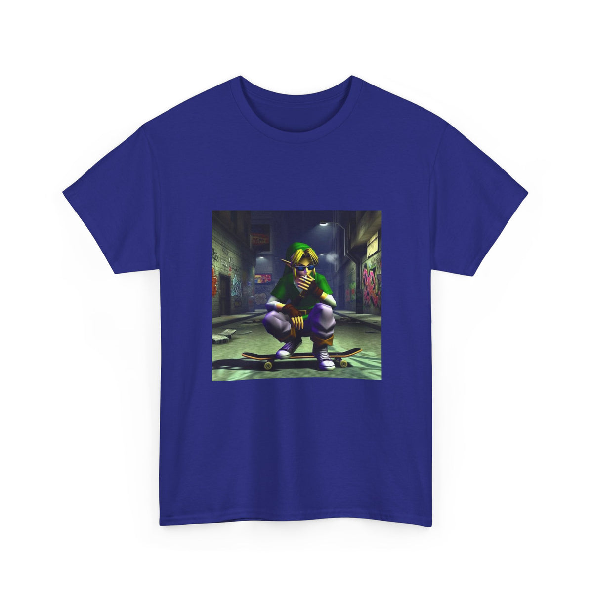 Edgy Link Smoking On Skateboard