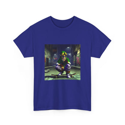 Edgy Link Smoking On Skateboard
