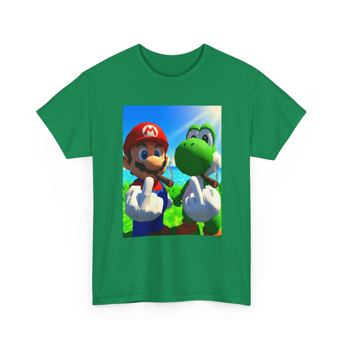 Mario And Yoshi Flipping The Bird