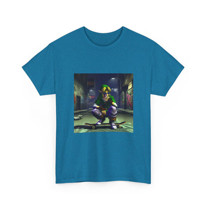 Edgy Link Smoking On Skateboard