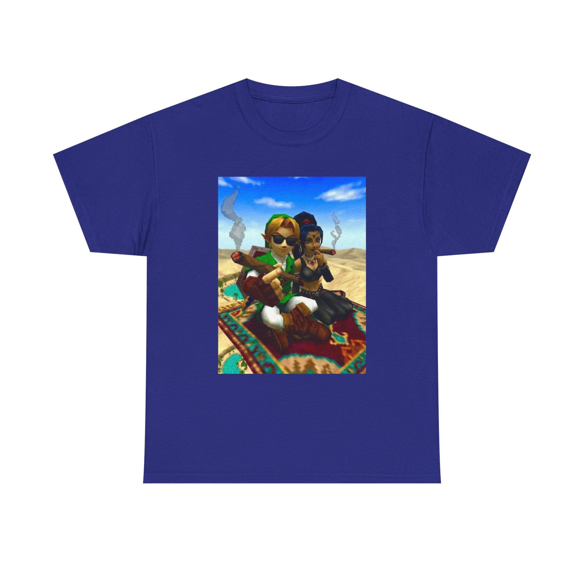 Link And Nabooru Flying On Magic Carpet
