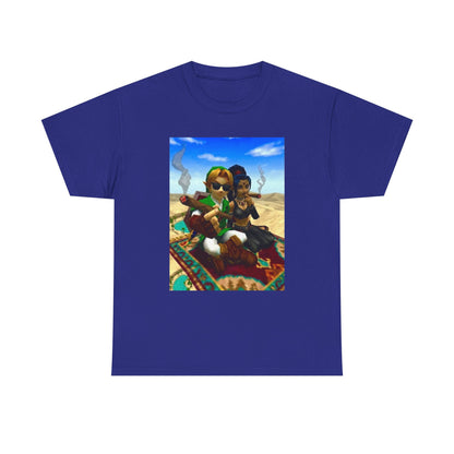 Link And Nabooru Flying On Magic Carpet