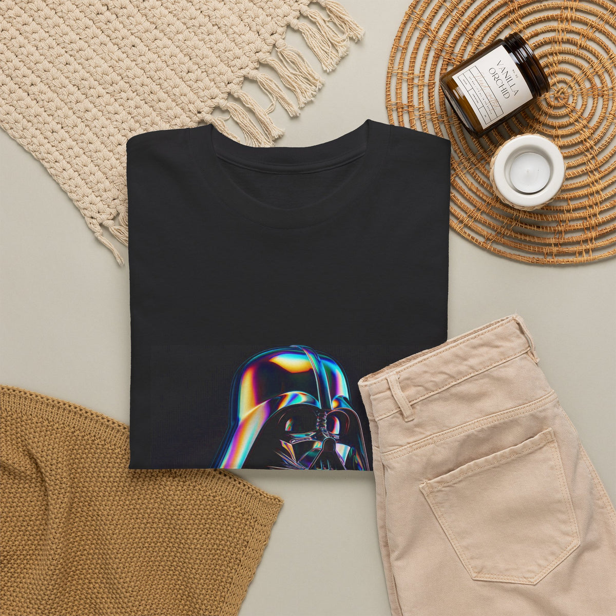 Holographic Dark Lord Vaporwave Icon Tee