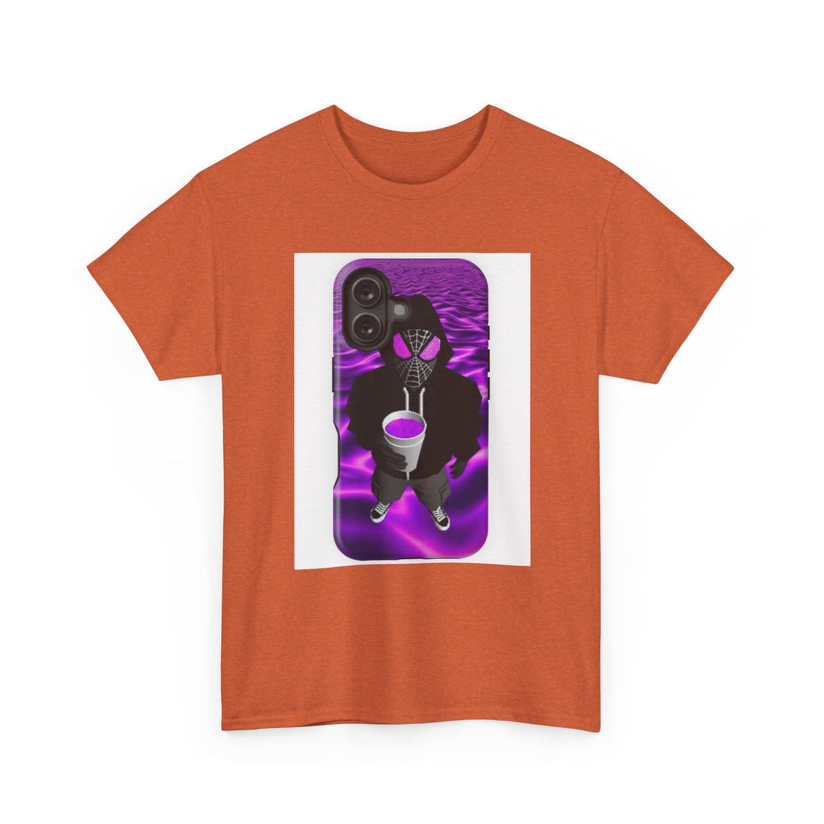 Pixelated Web-Slinger Holding Purple Drink Tee
