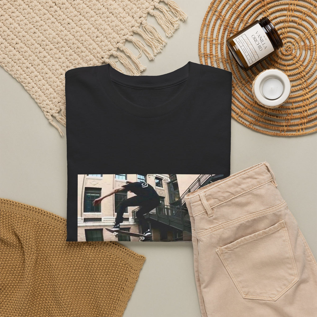 Skater Riding Through Cloud Passage Tee