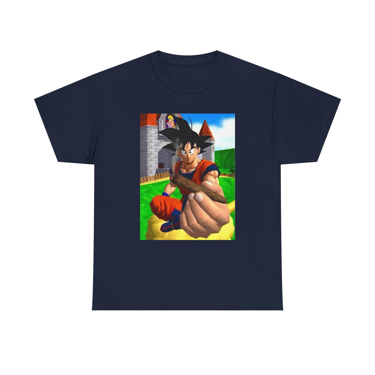 Goku Offers a Blunt at Peach's Castle