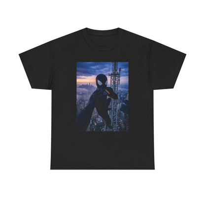 Black Suited Hero Smoking High Above City