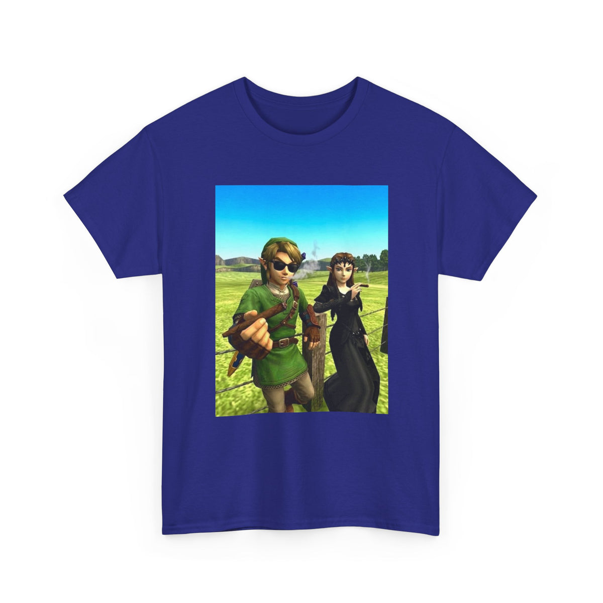 Link and Zelda Smoking Cigars In A Field