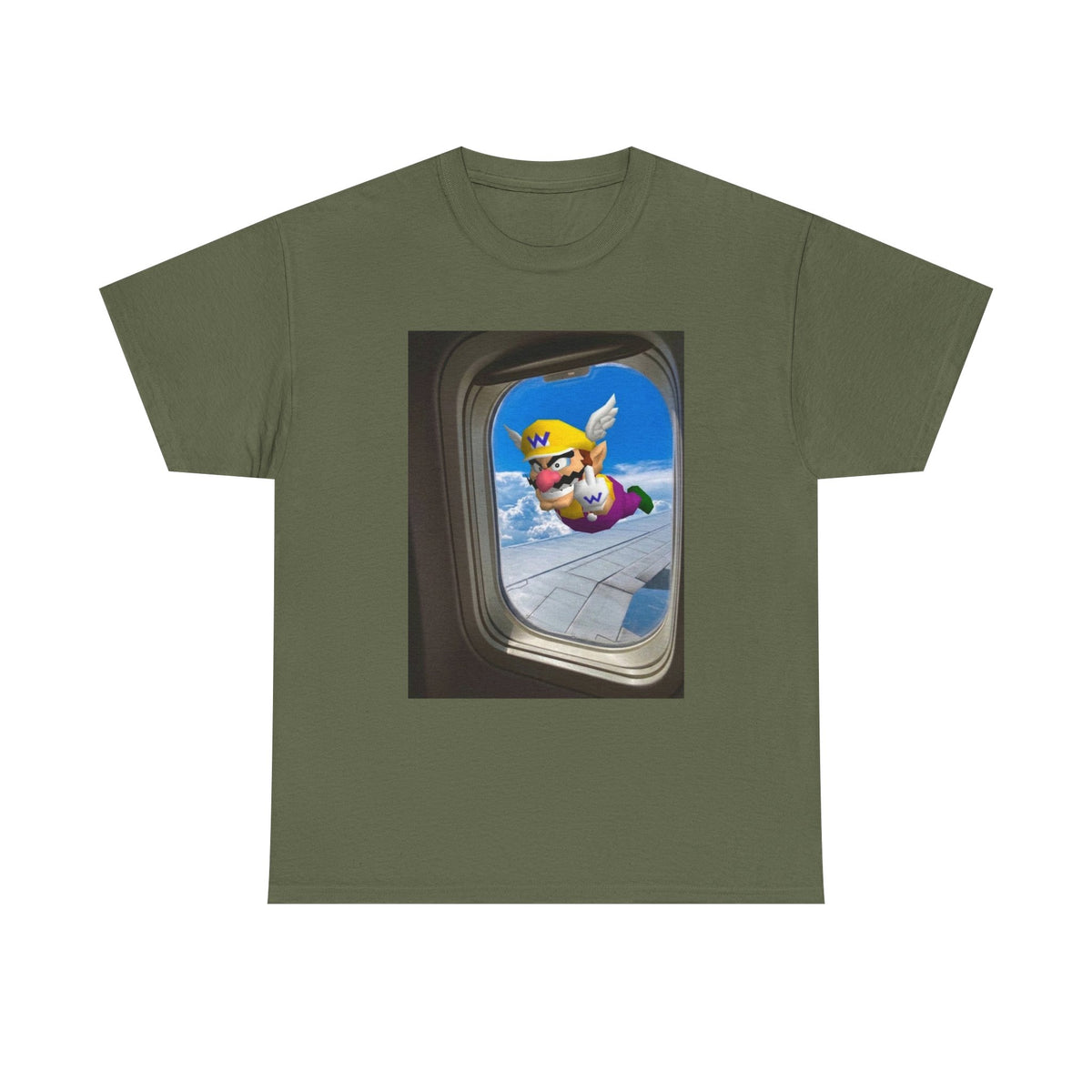 Wario Giving The Finger On A Plane Tee