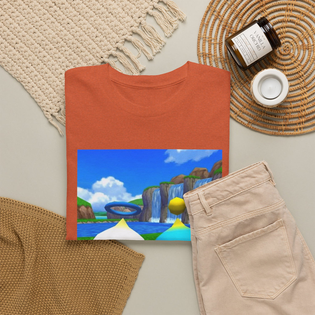 Chao Flipping Off On Green Hills Tee