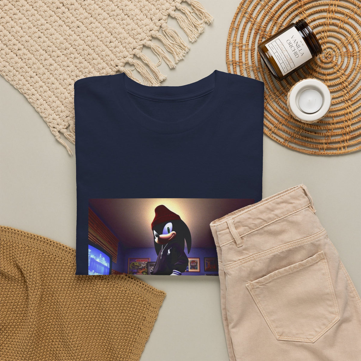 Edgy Hedgehog In Streetwear Drip Tee