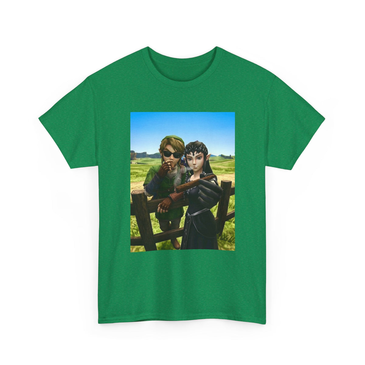 Link And Zelda Smoking Cigars Tee