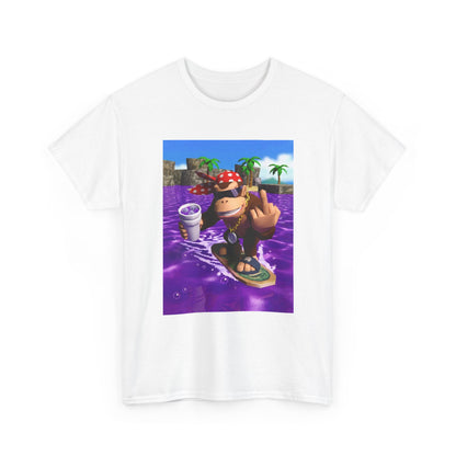 Diddy Kong Surfing Purple Lean Flipping Off Tee