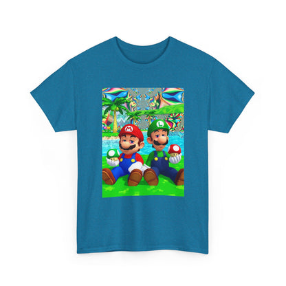 Mellow Mario And Luigi With Mushrooms Tee
